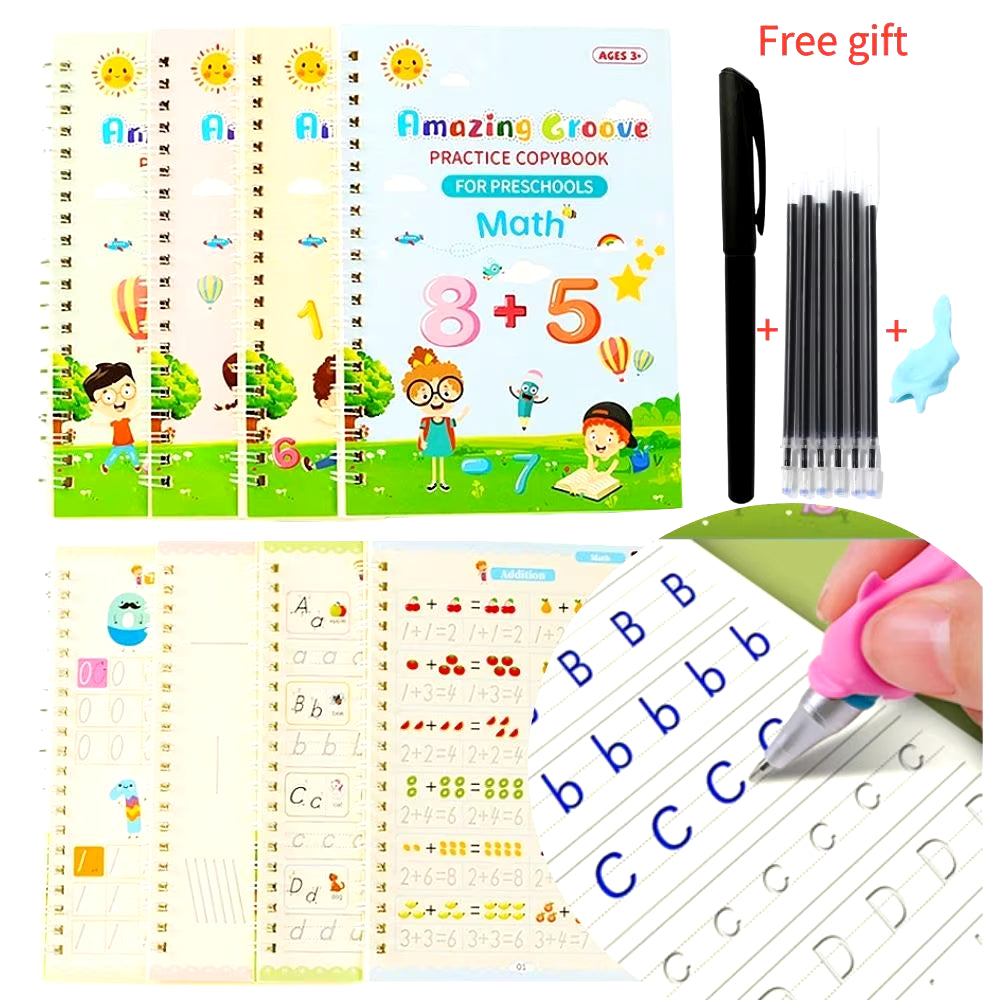 Copy Book Magic Practice Children'S Book Reusable Free Wipe Children'S Toys Writing Stickers English Copy Book Practice Parent